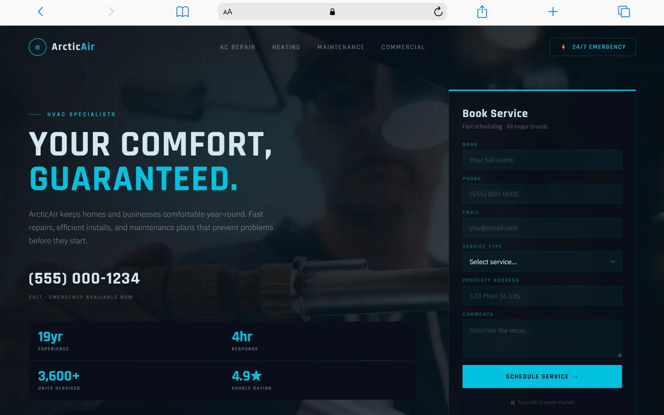 HVAC Specialist website